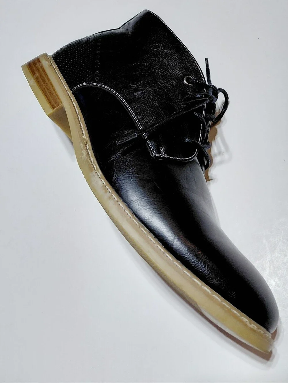 JF J. FERRAR Gilbert Men's Black Lace-Up Memory Foam Chukka Boot Size 9.5M